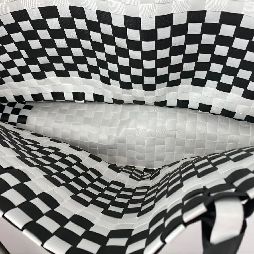 Kate Spade Large Black/White Woven Tote Bag